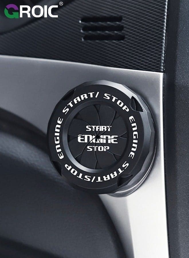Black Auto Spin Push to Start on Cover Rotary Car Engine Stop