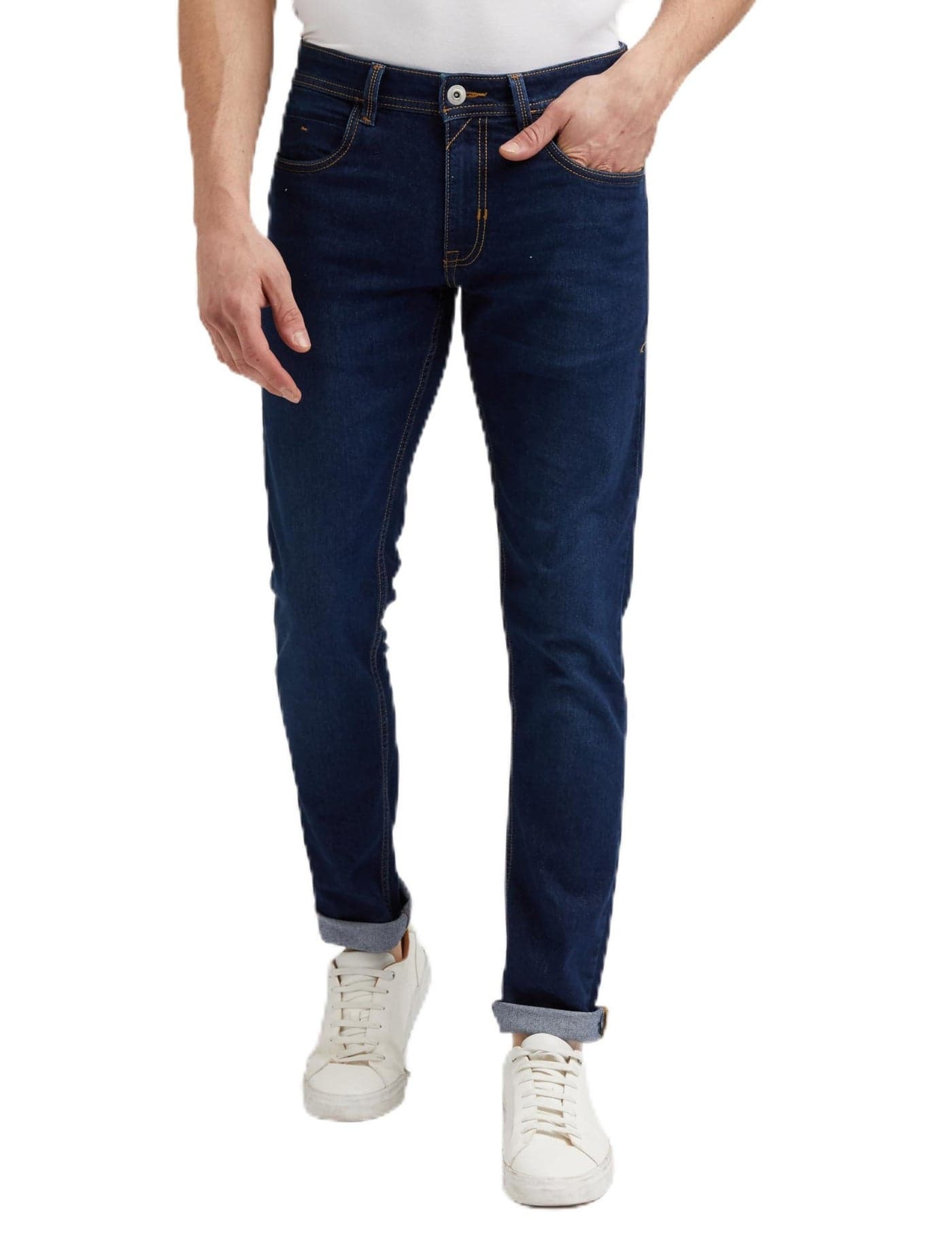 Peter England Men's Classic Tapered Stretchable Twill Mid Rise Jeans, 36 Black
