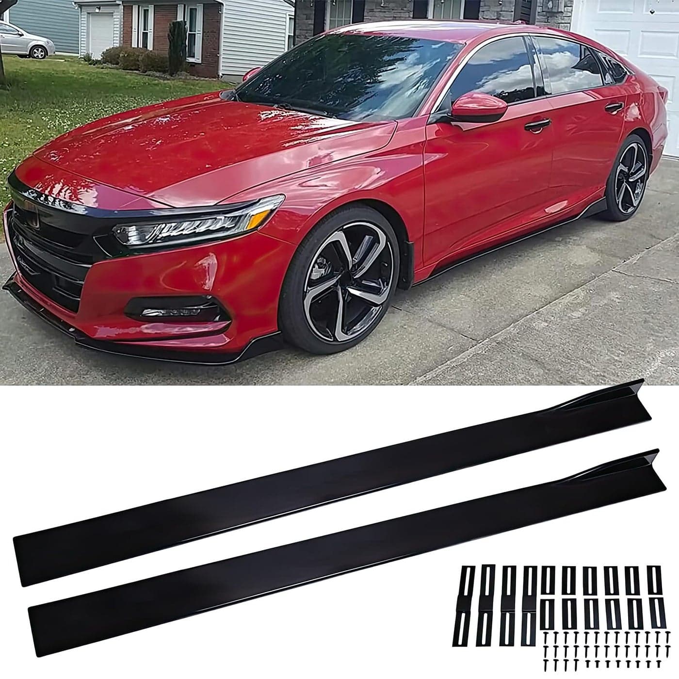 DREAMOTOR 2PCS Universal Car Side Skirts 787 Side Skirts Extension Splitter Lip Car Rocker Panels Side Skirt Body Kit Compatible with Honda Civic Toyota Corolla Nissan Altima VW Chevrolet Camaro