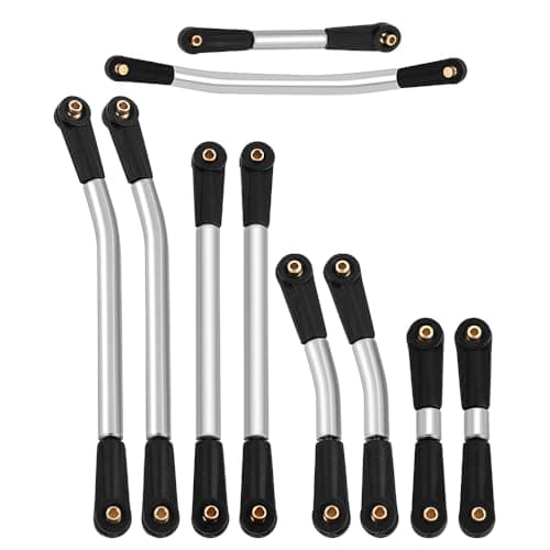 RZXYLRC High Clearance 4 Links Set Stainless Steel Linkage Steering Link kit for Axial SCX24 124 RC Crawler Upgrade Parts B