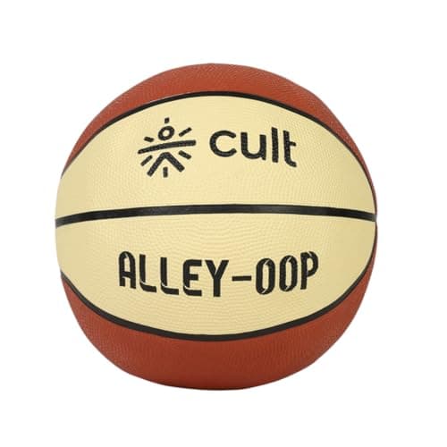 CULT Basketball Alley OOP Size 7 Indoor Outdoor Basketball for Men & Women Durable Rubber Grip Training & Match Play Ball with Butyl Bladder Brown Cream