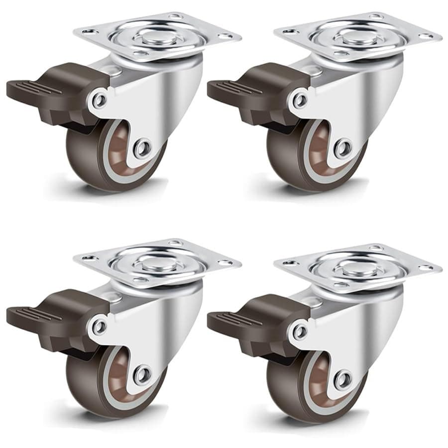 THOISEWELT 1 Inche Caster Wheel For Furniture Stainless Steel Material 360 Degree Swivel 4 Brack Wheel Sofa Bed Tipoy Easy To Moving 150kg Weight Capacity