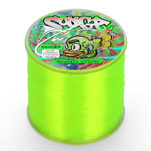 Sougayilang Fishing Line Nylon String Cord Clear Fluorocarbon Strong Monofilament Fishing Wire-Yellow-4.0#