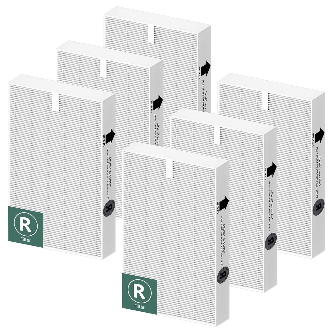 Air Purifier HEPA Filter R Replacement for Honeywell Air Purifier HPA100200300 and 5000 Series Funmit 6 Pack True HEPA Filter Compatible with Honeywell R Filter HRFR3 HRFR2 HRFR1