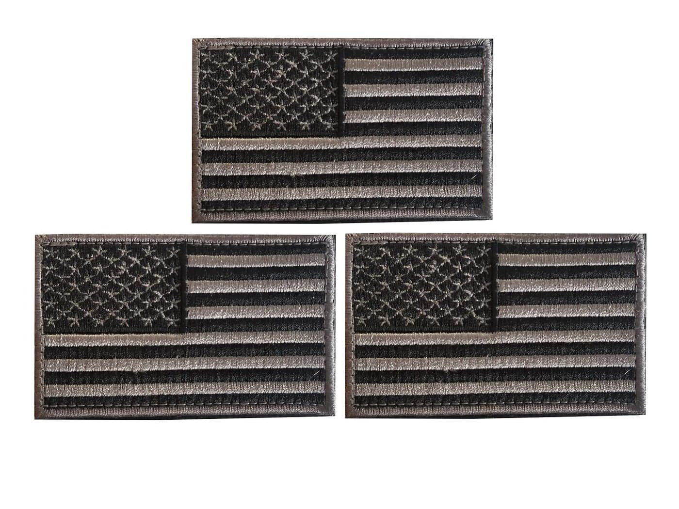 3 Packs Tactical American Flag Patch USA Flag US United States of America Military Uniform Emblem Patches Black Gray for Hats Tactical Bags Jackets Clothes Patch Team Army Patch