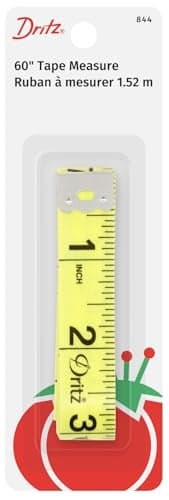 Dritz 5/8" x 60" Tape Measure, Inches and Centimeters, Yellow