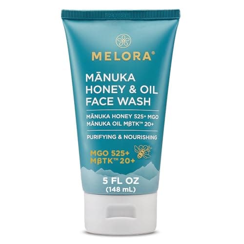 MELORA Manuka Honey Face Wash 5 Oz Daily Skin Care Facial Cleanser Makeup Remover with Manuka Honey Oil for Dry or Sensitive Skin AntiAging Face Wash for Women Men