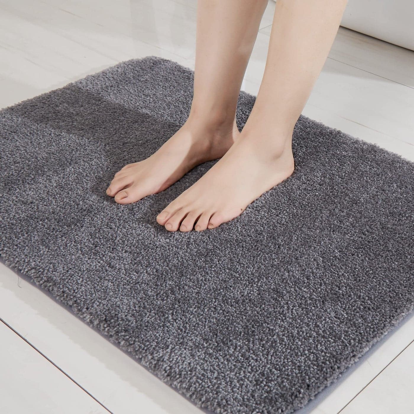 COSY HOMEER Extra Thick Bath Rugs for Bathroom AntiSlip Bath Mats Soft Plush Yarn Shaggy 100 Strong Mirco Polyeste Mat Living Room Bedroom Mat Floor Water AbsorbentDark Grey16x24 Inches