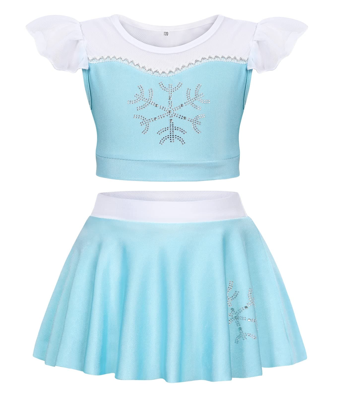WonderBabe Princess Swimsuit Girls Two Piece Swimsuit Toddler Ruffled Bluey Bathing Suits Summer Beach Wear Pool Holiday Swimming Outfit Skirt Set 3-4T