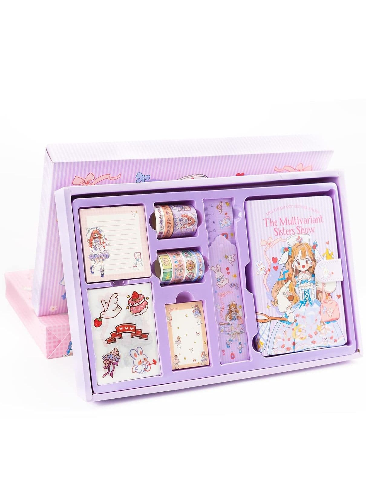 DIY Journal Set for Girls, Age of 8 years old and up, Kids Scrapbook Kit Diary, Arts craft kit, Manual set girls gift, Stationery Set, Decorate by yourself, Teenage Girls Birthday (Purple)