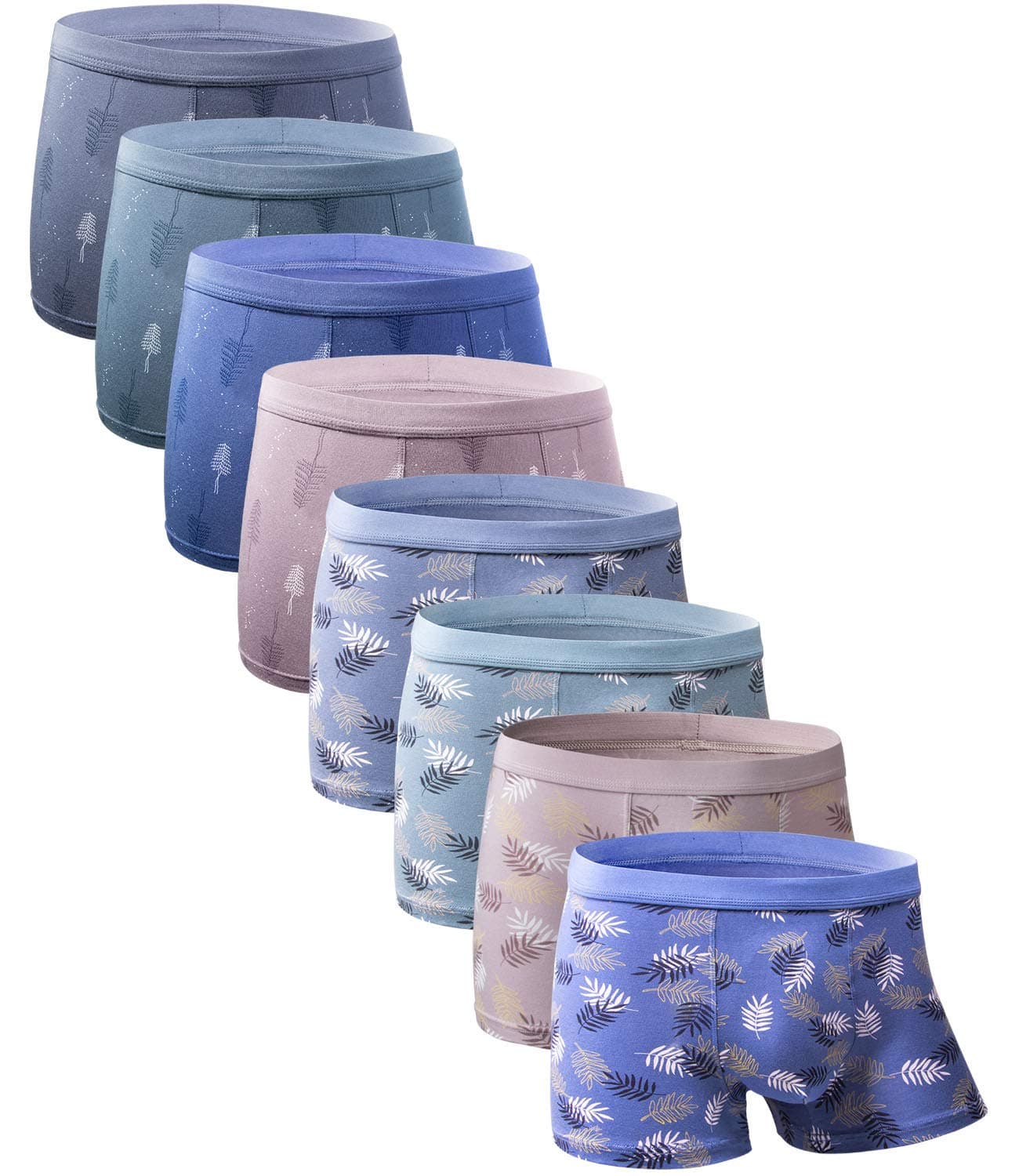 youlehe Mens Underwear Soft Rayon Boxer Briefs Stretch Trunks Pack as1 alpha m regular regular 8 Pack 013