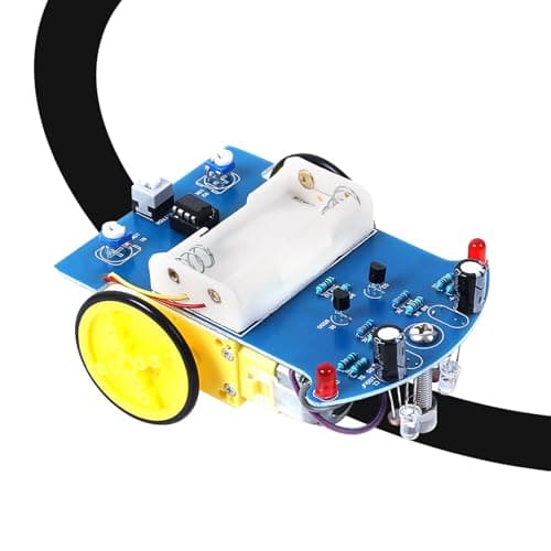 MiOYOOW Line Following Robot Car Kit Beginners Smart Car Soldering Practice Kit STEM Educational Electronics Soldering Projects for School and Home Learning TT Motor