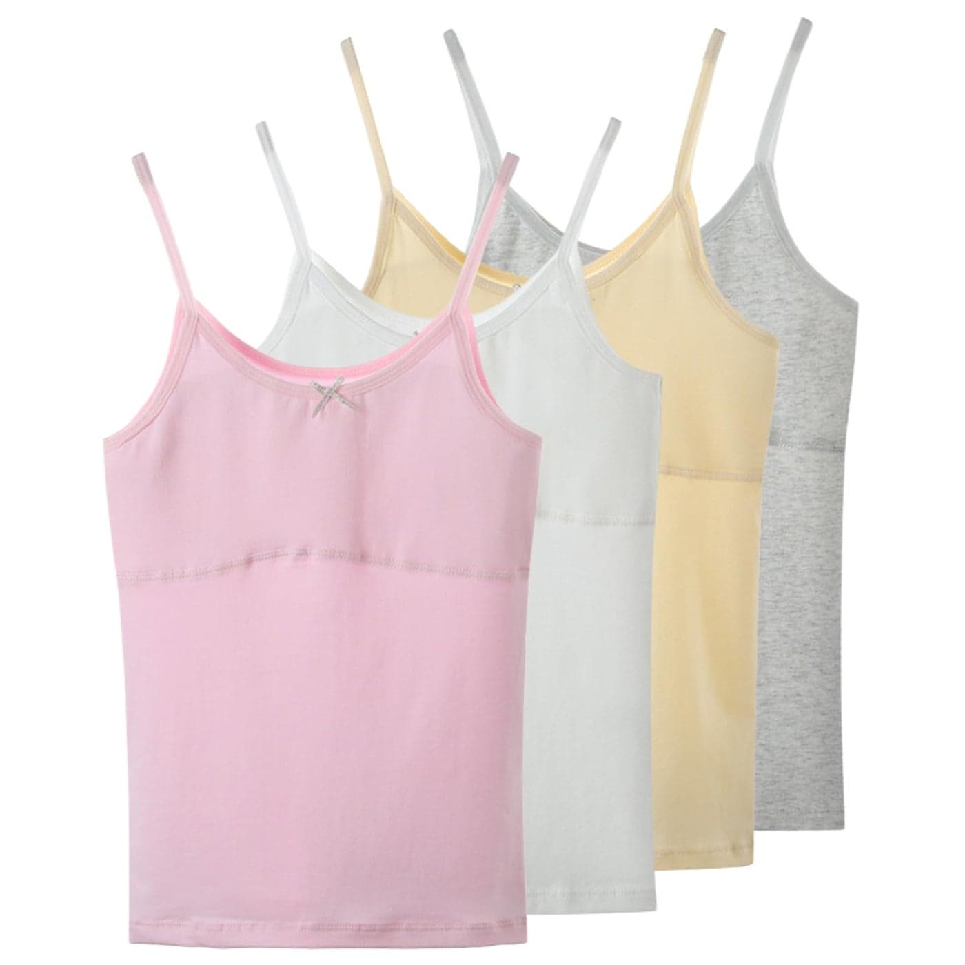 Amuhou Teen Girls Camisole Original Cotton Lining Undershirts Training Bras Cami4PackAssorted79 Years