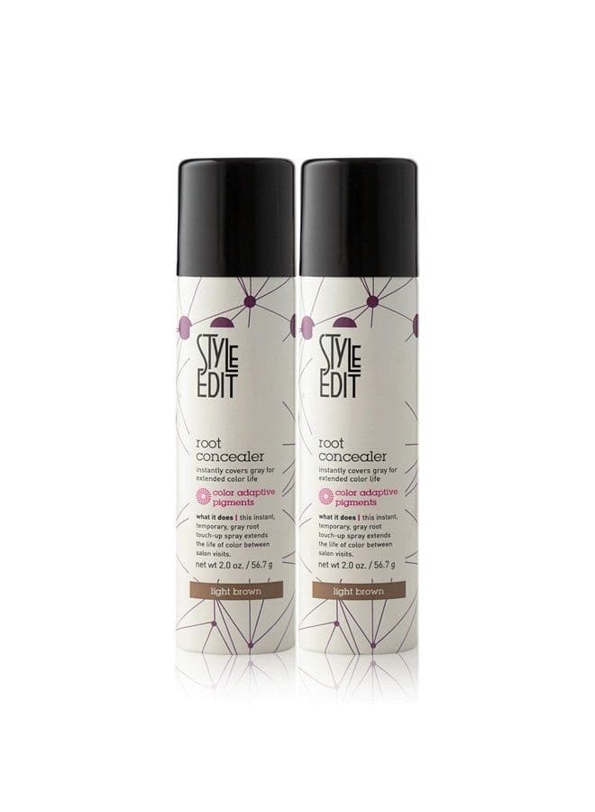 Style Edit Root Concealer Touch Up Spray | Instantly Covers Grey Roots | Professional Salon Quality Cover Up Hair Products for Women |Light Brown 2 Ounce (Pack of 2)