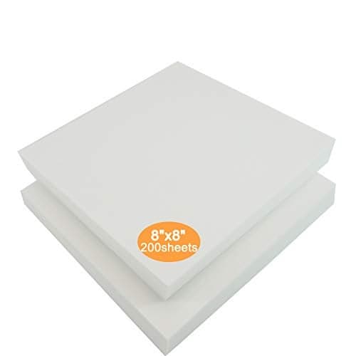 New brothread Tear Away Machine Embroidery Stabilizer Backing 8x8 200 Precut Sheets Medium Weight 18 oz Fits 4x4 and 6x6 Hoops