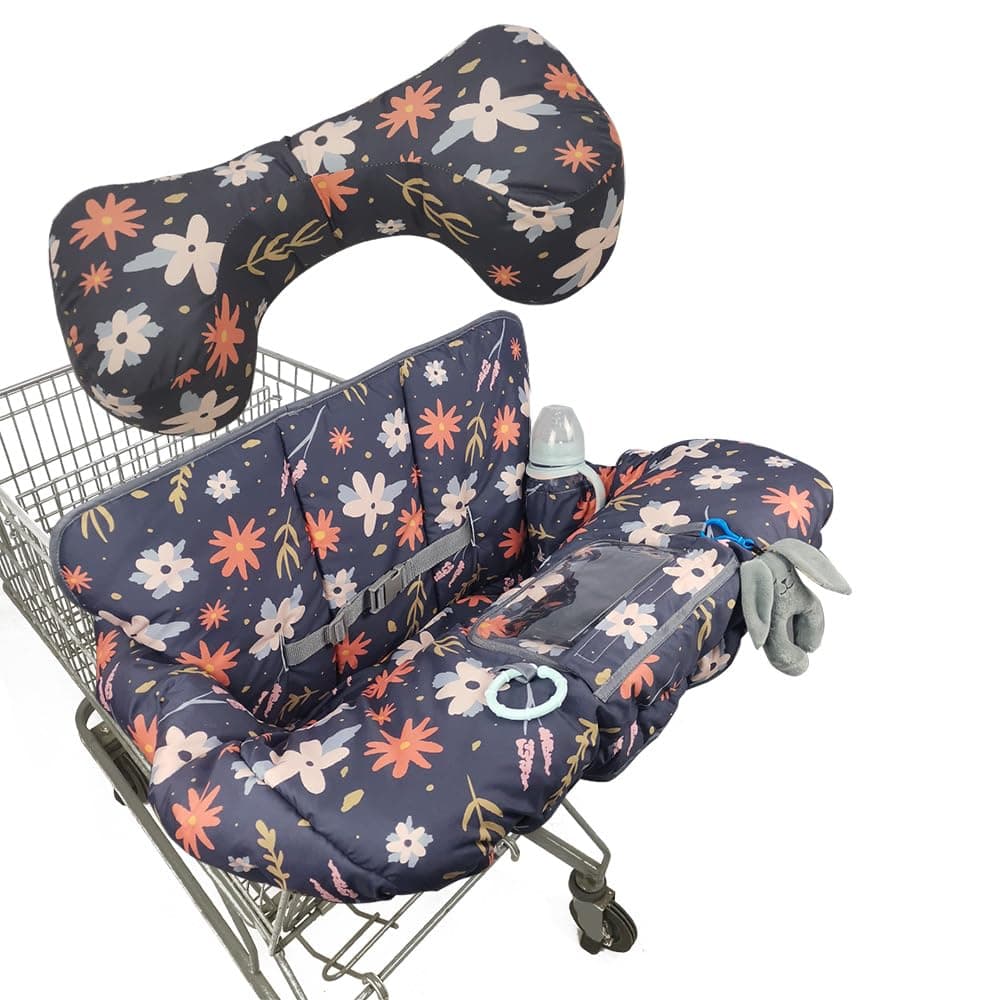 Shopping Cart Cover for BabyToddler Cozy High Chair Cover with Removable positioner Dark Blue