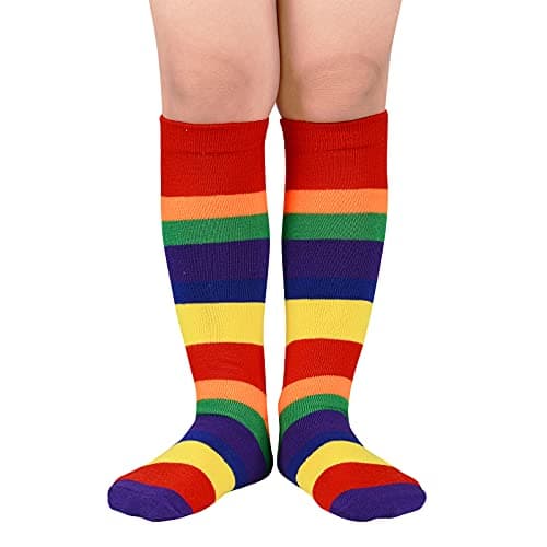 Crazy Socks for Kids Rainbow Toddler Silly Knee High Boys Girls Striped Cotton Colorful Socks for Child 2t 3T