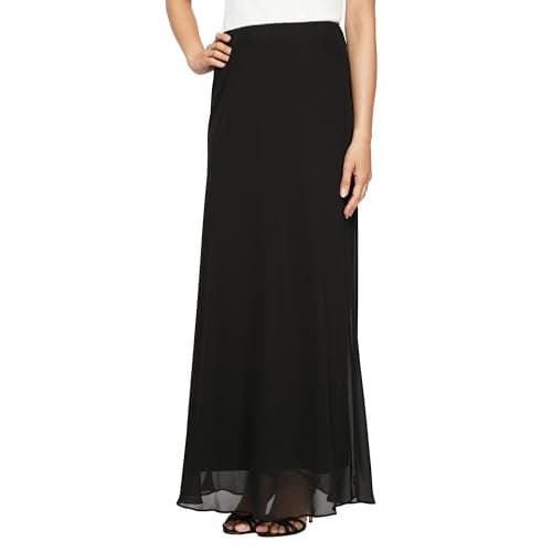 Alex Evenings Women's Dress Skirt (Petite Regular Plus Sizes), A-line Black, XL