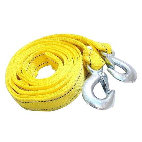 Diamall Car Tow Strap with Hooks 20Ft Nylon Emergency Recovery Towing Strap 30000 lbs Heavy Duty Reflective Tow Rope with Forged DRing Hooks Cars Trucks Boat Emergency Accessories Yellow