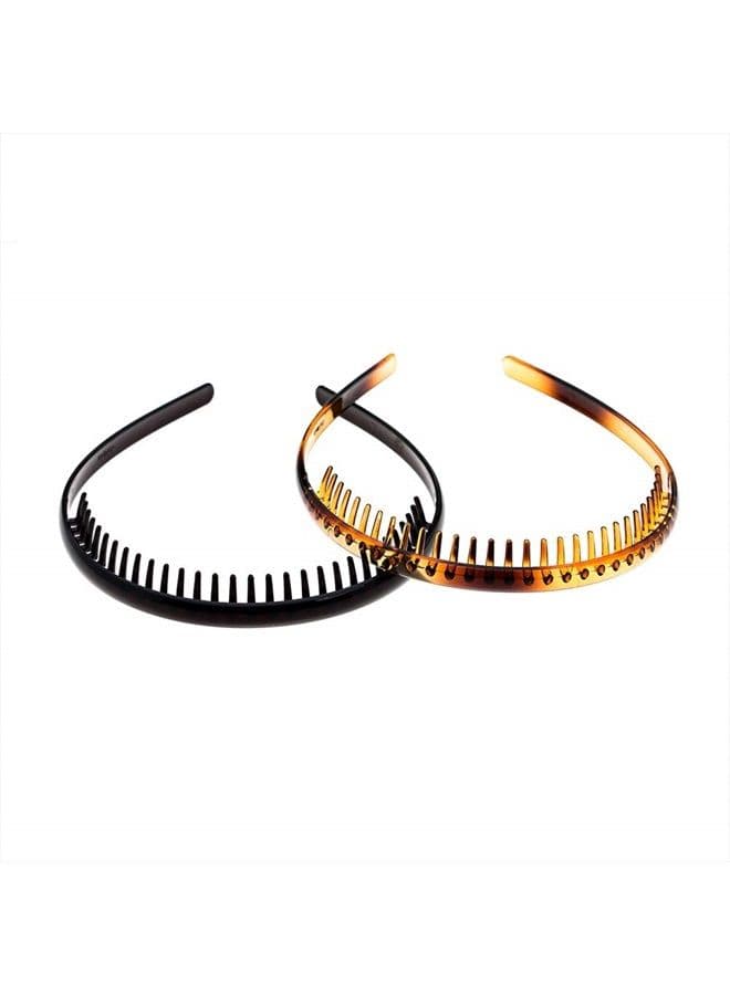 2Pcs Fashion Plastic Headband Teeth Comb Hairband Hair Hoop Band Accessories for Women Girls