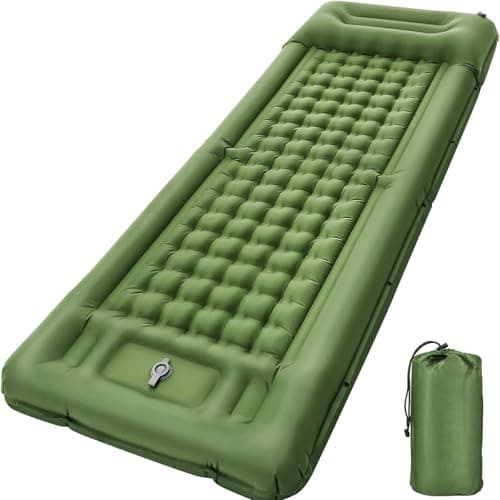 The AutoStory Camping Sleeping Bed Mat Pad - Extra Thick Nylon Inflatable Mattress for Ultimate Comfort, Built-in Pump, Waterproof & Compact for Backpacking, Hiking, Travel, Picnic (Navy Blue, 1150G)