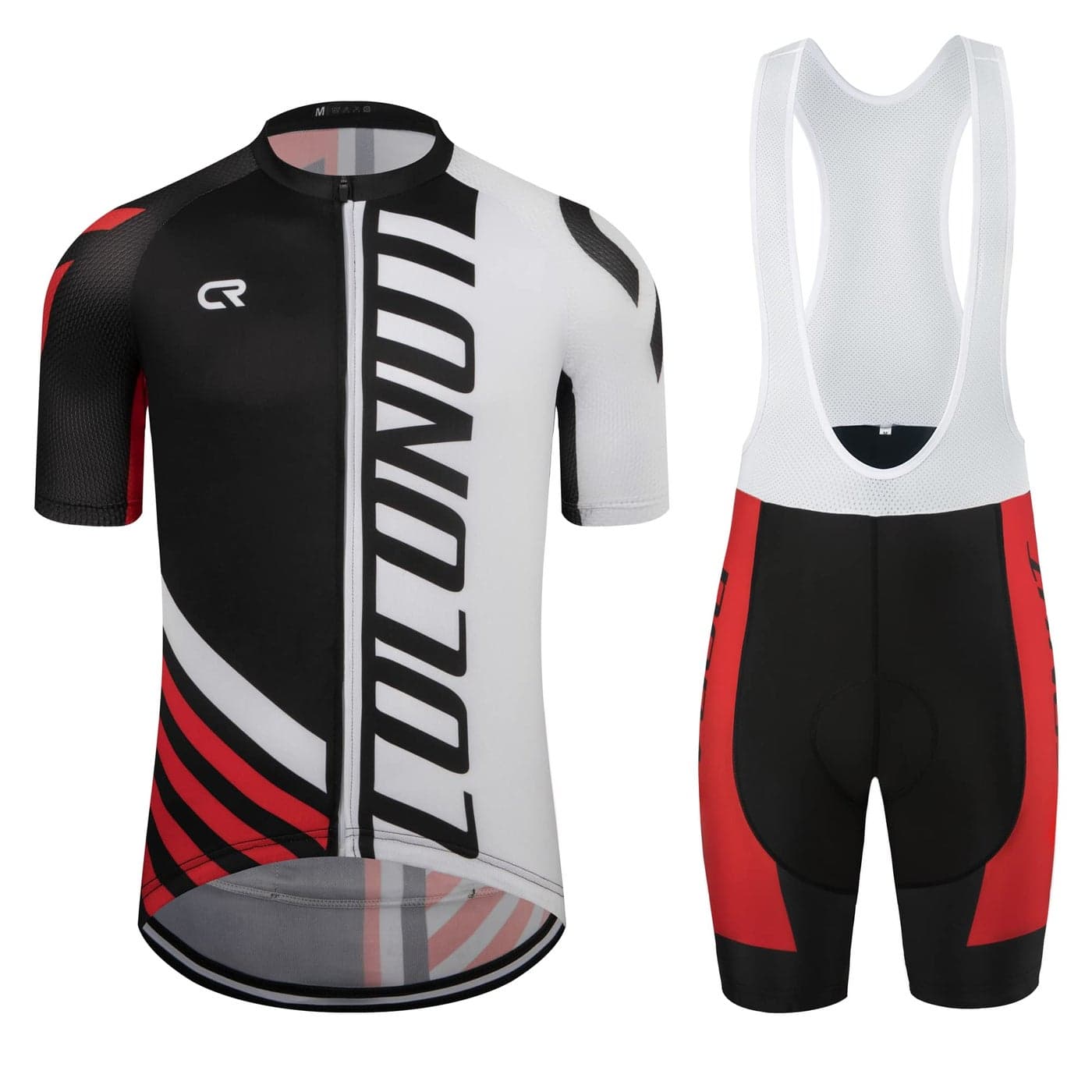 Coconut Ropamo Mens Cycling Jersey Set Biking Road Bike Jersey Bib Shorts with 4D Padded Cycling Clothing Set for Men RedBlack S