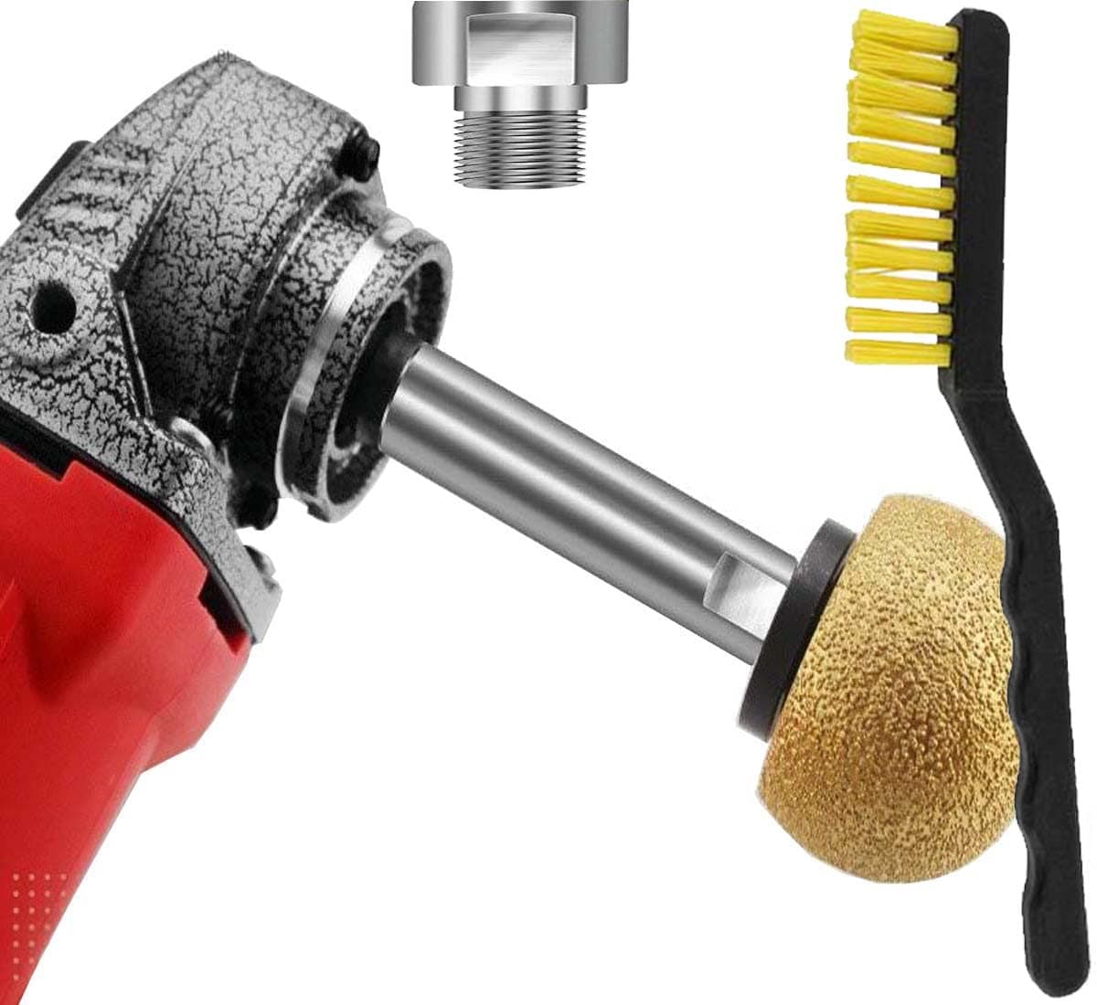 DIY Crafts M14 Rotary Extension Shaft Thread for Electric Rotary Polisher,Car Polisher,Polishing Pads,Backing Plate, Sucker, Drill Grinder + Brilstle Brush (Pack Of 4 Set, 4"inch Extension Rod#1)