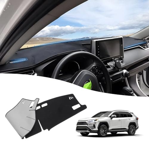 Powerty Dashboard Cover for Toyota RAV4 2025 2024 2023 2022 2021 2020 2019 Dash Cover Carpet Sunshield Protector Velvet Without HUD(Head-up Display)