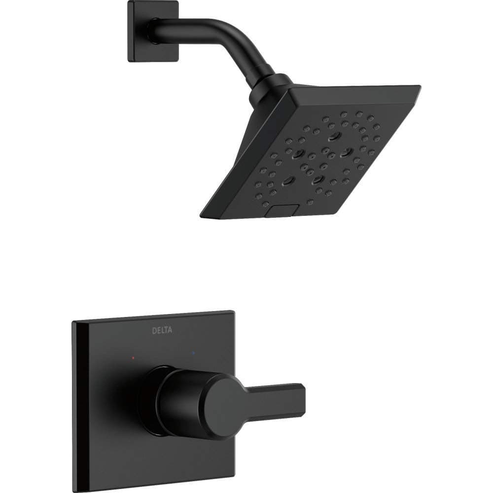 Delta Faucet Pivotal 14 Series SingleFunction Shower Faucet Shower Trim Kit 5Spray H2Okinetic Shower Head Matte Black T14299BL Valve Not Included