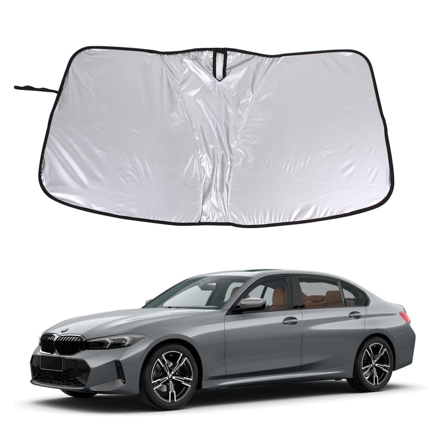 Windshield Sun Shade for BMW 34 Series G20 G28 20192024 Front Windshield Sunshade Foldable Reflective Sun Visor Screen Shield Cover UV Blocker Protector HeatShield Keeps Your Vehicle Cool