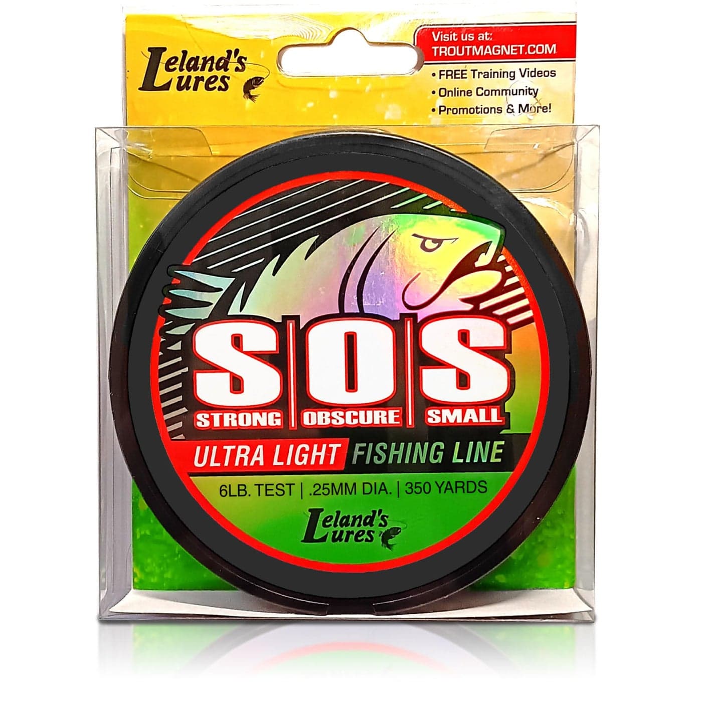 Leland's Lures Trout Magnet S.O.S. Fishing Line, Fishing Equipment and Accessories, 350 yds, 2 lb Test