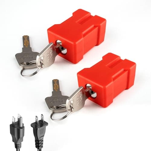 Anskyloe Plug Lock Electrical Cord Plug Lockout Device, 2 Pack Red, 2 Keys Per Lock, Fits U.S. Standard 2 & 3-Prong Plugs for Electrical Shutdown & Safety Lock