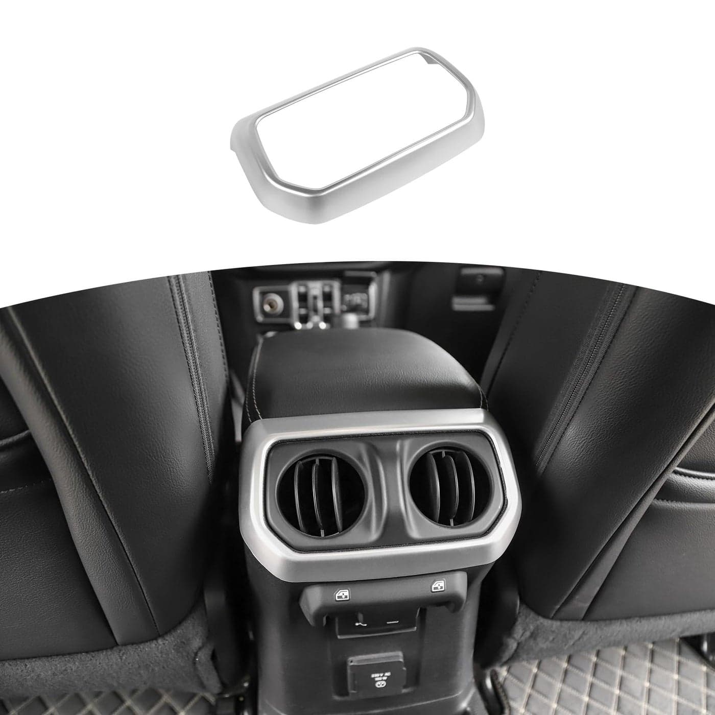 RTTCZ for Jeep JLU Rear Air AC Vent Cover Trim Frame for Jeep Wrangler JLU 2018Present for Gladiator JT 2020Present Sliver Interior Accessories 4 Doors