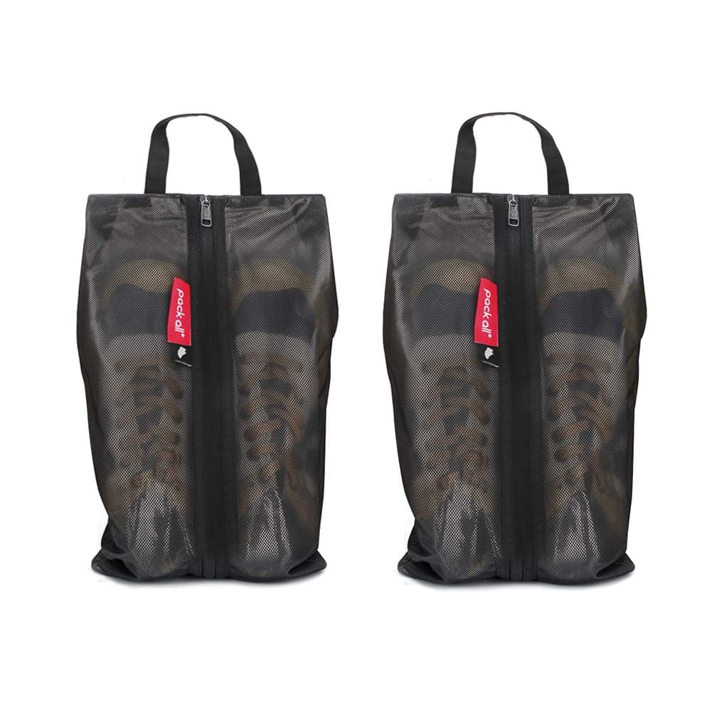 pack all Shoe Bag for Travel WaterResistant Shoe Pouch for Gym OdorResistant Soccer Cleats Bag for Sport Black 2Pack