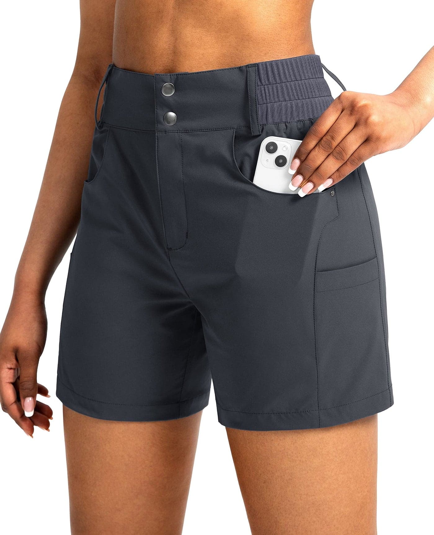 Viodia Women's 5" Hiking Golf Shorts with Pockets High Waist Stretch Cargo Short Shorts for Women Casual Summer Steel Grey