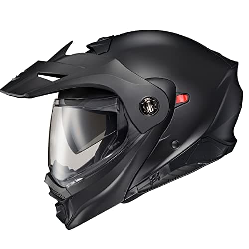 ScorpionEXO AT960 Modular Adventure Street Motorcycle Helmet with Bluetooth Ready Speaker Pockets DOT ECE Approved Solid Matte Black XSmall