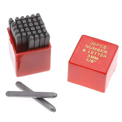 36pc 18 3MM Letter Number Stamp Punch Set Hardened Steel Metal Wood Leather
