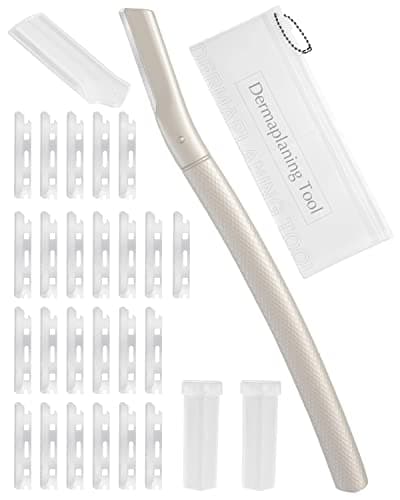 Dermaplane Razor for Face Professional Facial Razors for WomenMen Face with 20 Blade Refills Eyebrow Razor for Women and Men