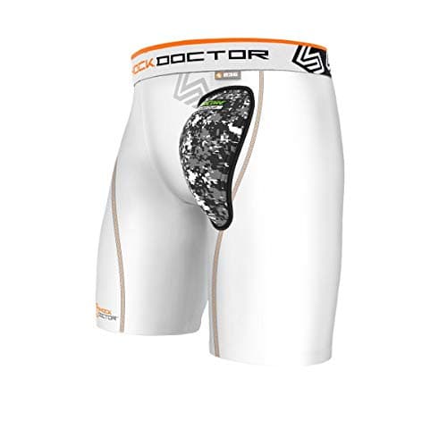 Shock Doctor Adult 235 Compression Short Hard Cup, X-Large, White