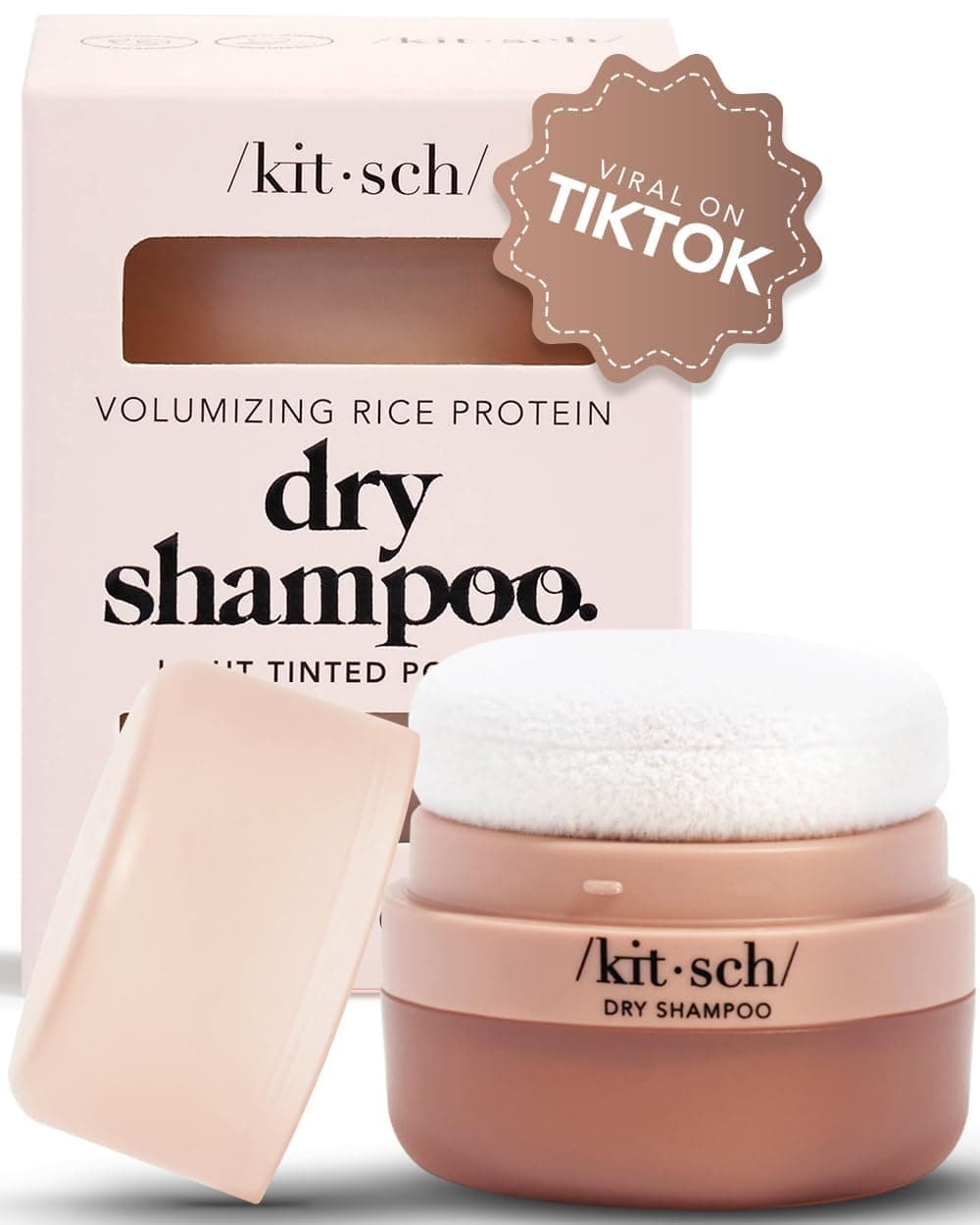 Kitsch Dry Shampoo Powder with Rice Protein for Women Men Unscented Volumizing No White CastOrganic Paraben Free Benzene Free Non Aerosol for Oily and Light Hair Travel Size 8g