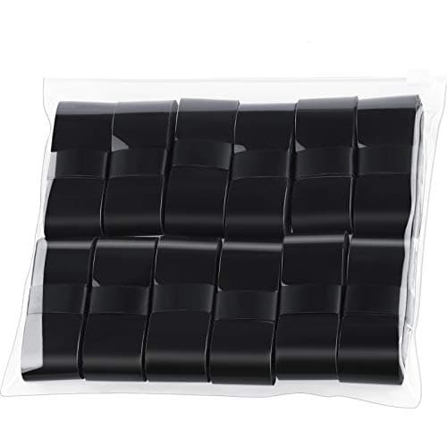 12 Pieces Tennis Racket Badminton Racket Grip Tape Overgrips for Anti-Slip and Sweat Absorbent Grip (Black, 12 Pieces)