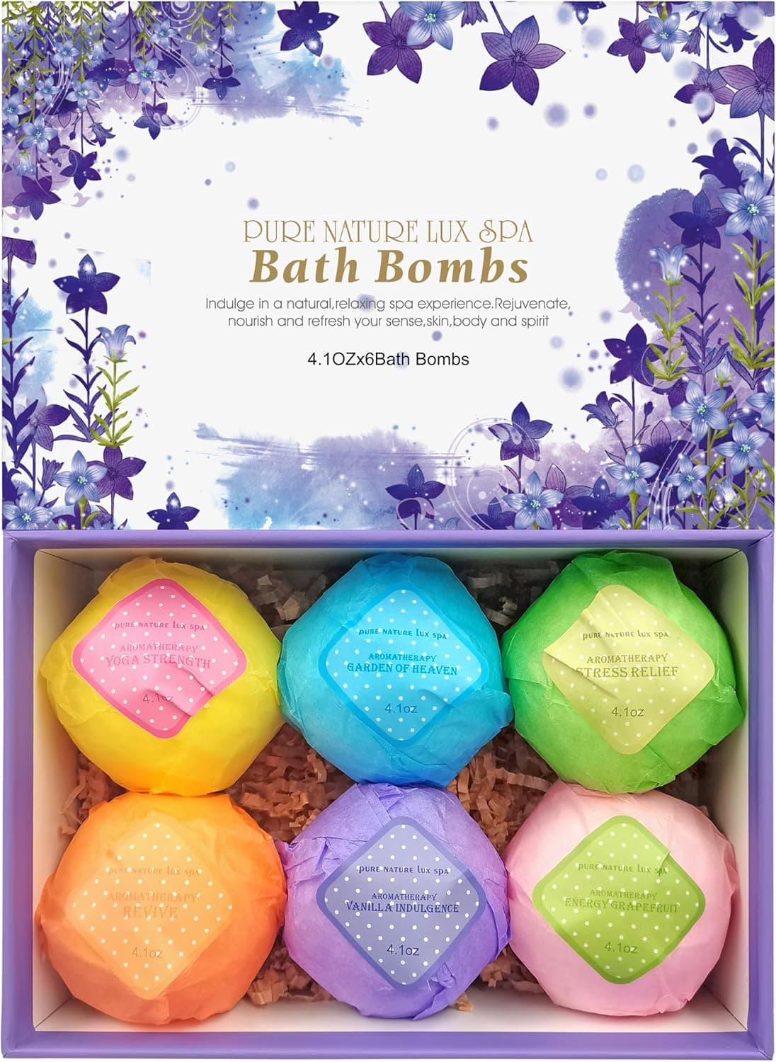 Bath Bombs Gift Set Ultra Bubble XXL Fizzies 6 x 41 oz with Natural Dead Sea Salt Cocoa and Shea Essential Oils The Best Birthday Gift Idea for HerHim Wife Girlfriend Women Kids