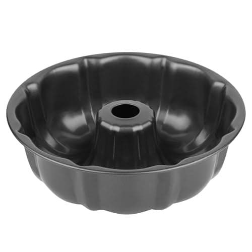 Novery 9.5" Non-stick Cake Pan, Heavy Duty Carbon Steel Fluted Tube Round Baking Pan,Buntz Pound Cake Pan Mold,Tube Bakeware,Baking Mold for Jello,Gelatin,Chocoflan,Flan