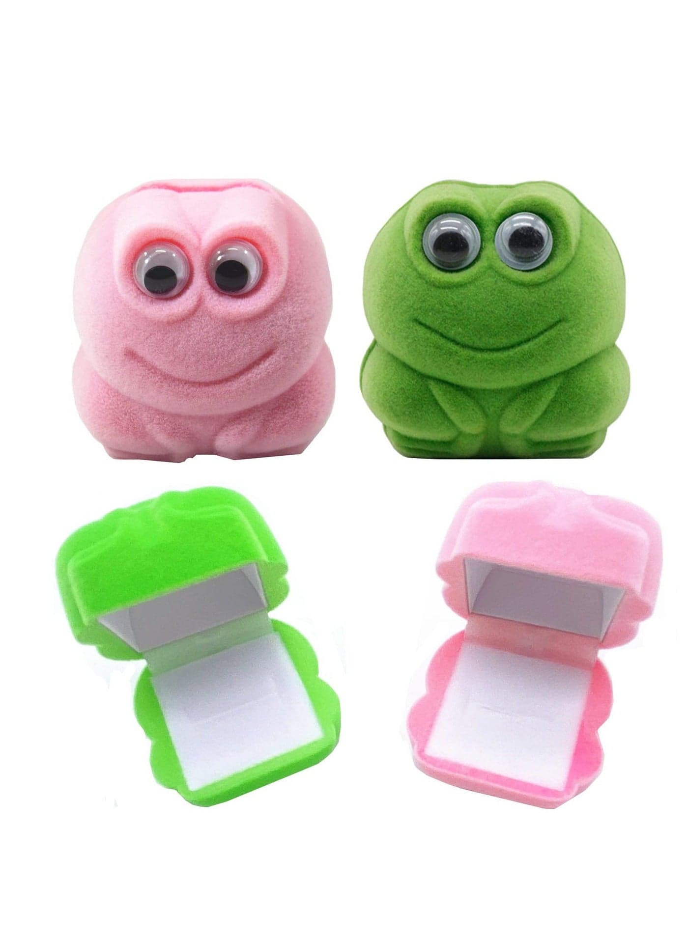 4 Pcs Frog Jewelry Boxes, Animal Jewellery Ring Case, Portable Small Suitable for Rings, Earrings, Necklaces, Bracelets, Gift Women Girls