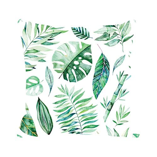TheYaYaCafe® 12X12 inches Cushion Cover Charming Leaf Floral Flowers Printed Sofa Throw Pillows