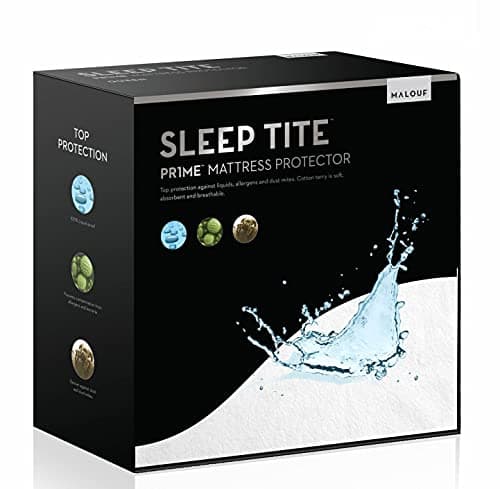 SLEEP TITE Hypoallergenic 100% Waterproof Mattress Protector - 15-Year U.S. Warranty - Vinyl Free - Queen