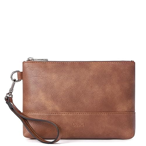 CLUCI Womens Wallet Leather Large Capacity Wristlet Wallet for Women Ladies Travel Clutch Zipper Purse with Credit Card Holder Phone Organizer