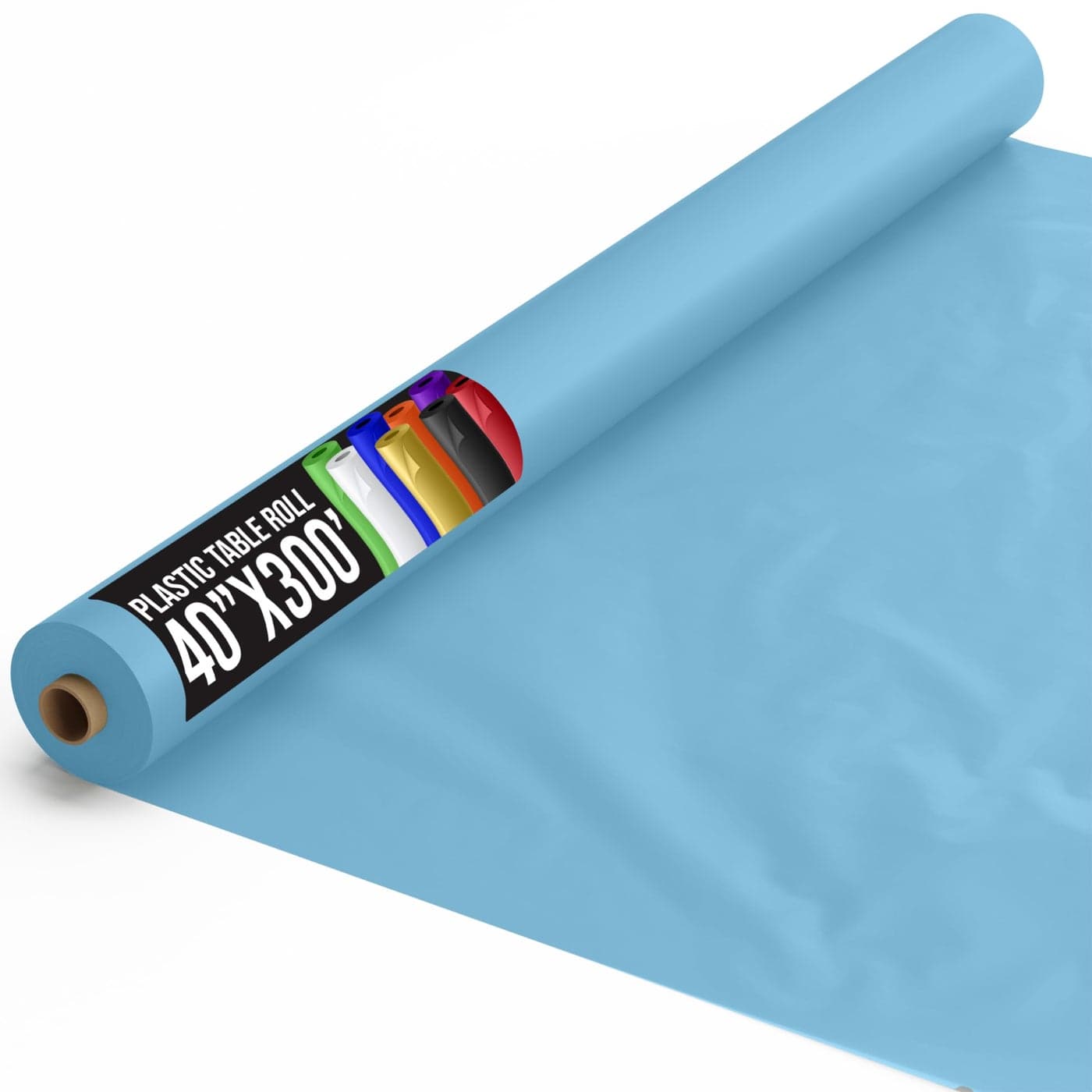 Exquisite Party Solids Sky Blue Plastic Table Cover Roll 40 X 300 Table Cloth Plastic Cover Roll Premium Quality Thick 05 MIL Banquet Rolls Disposable Tablecloth Rolls