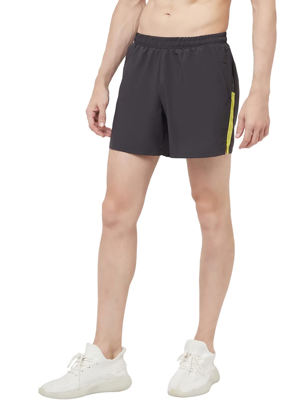 TRUEREVO Men's 5 inch Dry Fit Sports Running Reflective Shorts with 2 Side Pockets and Zipper Back Pocket | Jogging & Gym Shorts for Men Workout | Activewear for Running, Sports, Training & Fitness