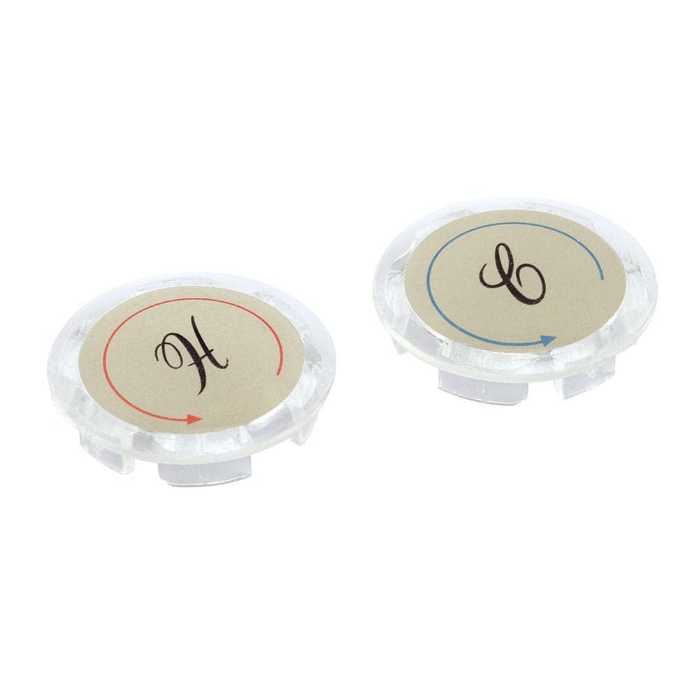 PrimeLine MP54300 Universal Index Buttons 1516 In Diameter Clear Acrylic with Gold 2 Pack